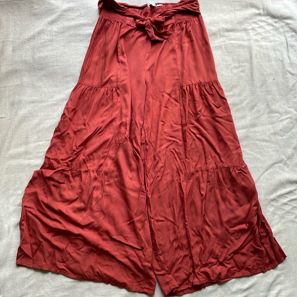 Patrons of Peace Wide-Leg Pants in Rust Red